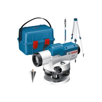   BOSCH Optisches Nivelliergerät GOL 26 D + BT 160 Stativ + GR 500 Messlatte + Koffer IP54