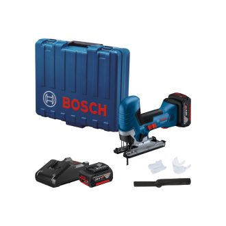   BOSCH Akku-Bügelsäge GST 185-LI mit Handgriff, im Koffer (2 x 4,0 Ah Akkus + Schnellladegerät)