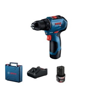   BOSCH Akku-Bohrschrauber GSR 12V-30 im Koffer (2 x 2,0 Ah Akkus + Schnellladegerät)