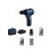 BOSCH Akku-Bohrschrauber GSR 12V-30 in Tasche + Zubehörsets (2 x 2,0 Ah Akku + Schnellladegerät)