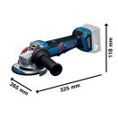 BOSCH Akku-Winkelschleifer 125 mm mit Drehgriff GWS 18V-11PS stufenlos regelbar (ohne Akku und Ladegerät)