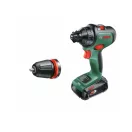 BOSCH AdvancedDrill 18 Akku-Bohrschrauber + Bohrfutteradapter (2 x 2,5 Ah Akkus) im Koffer