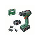 BOSCH UniversalDrill 18V-EC Akku-Bohrschrauber (2 x 2,0 Ah Akkus) + AL 18V-20