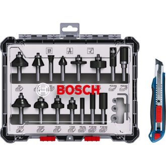   BOSCH Kanten- und Profilfräser-Set 30-teilig mit 8 mm Spannfutter + Gratis Messer