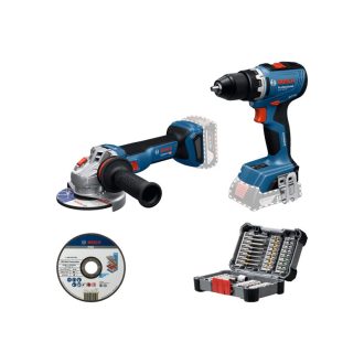   BOSCH Akku-Kraftpaket GSR 18V-65 + GWS18V-11 + Zubehörset (ohne Akku und Ladegerät)