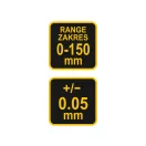 VOREL-Messschieber 150/0,05 mm
