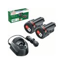 BOSCH Batterieset PBA 12V / 2 x 1,5 Ah Batterie + Ladegerät GAL 1210 CV