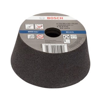  BOSCH Konische Schleifscheibe für großen Winkelschleifer 110/90 x 55 x 22,2 mm / P36