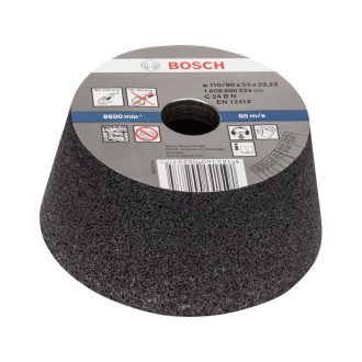   BOSCH Konische Schleifscheibe für großen Winkelschleifer 110/90 x 55 x 22,2 mm / P24