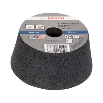   BOSCH Konische Schleifscheibe für großen Winkelschleifer 110/90 x 55 x 22,2 mm / P30