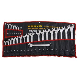 FESTA Schraubenschlüsselsatz 25-teilig 6-32 mm CrV Profi
