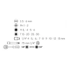 Bitspitzen- und Steckschlüsselsatz 23-teilig 1/4" magnetisch CrV