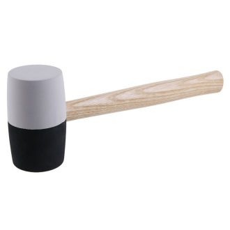 Gummihammer 900 g, Holzstiel 65 mm, schwarz und weiß