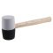 Gummihammer 900 g, Holzstiel 65 mm, schwarz und weiß