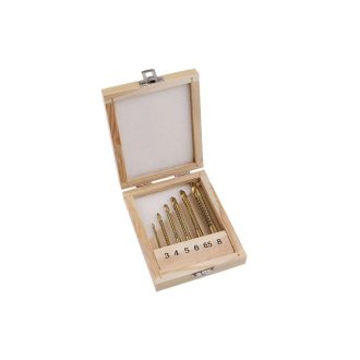   Fräsbohrer-Set 6-teilig (3,0-4,0-5,0-6,0-6,5-8,0 mm) HSS TiT