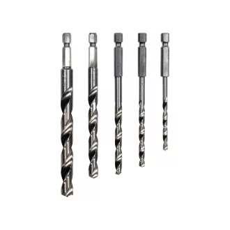 STHOR Schraubbohrer-Set mit Bithalter 5-teilig HSS