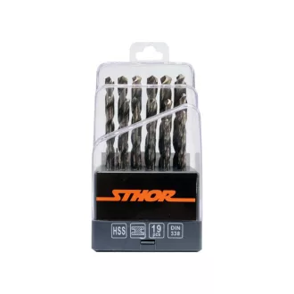 STHOR Schraubenbohrer-Set 19-teilig 1,0-13,0 mm HSS