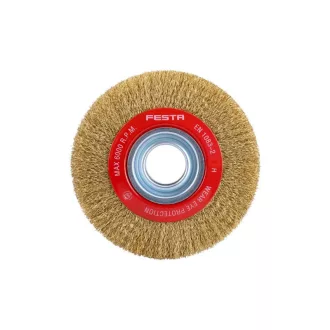   FESTA Rundbürste 150 x 32 mm mit Verjüngungsringen, Messingbeschichtung