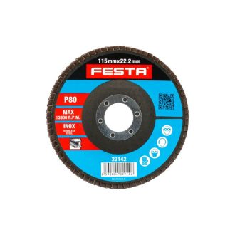 FESTA Lamellenschleifscheibe 115 x 22,2 mm / P80 Inox