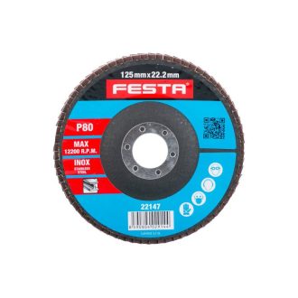 FESTA Lamellenschleifscheibe 125 x 22,2 mm / P80 Inox