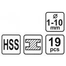 STHOR Schraubenbohrer-Set 19-teilig 1-10 mm HSS