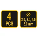 VOREL Handholzbohrer-Set 4-teilig 2 - 5 mm