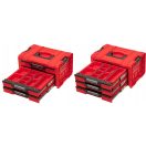 QBRICK SYSTEM PRO Rollende Werkzeugkiste mit 3 Schubladen Red Ultra HD