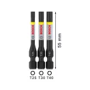 BOSCH PRO Impact Bit-Set 3-teilig T25 / T30 / T40 x 55 mm 1/4" Hex