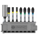 BOSCH PRO Bit-Set 8 r. 50 mm + Halter (PH2 x 2, PZ2 x 2, T20, T25, T30) Pick & Click