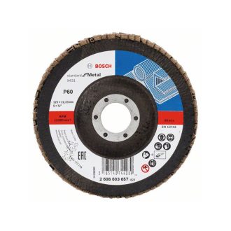   BOSCH Lamellenschleifscheibe konisch 125 x 22,2 / P60 Aluminiumoxid X431