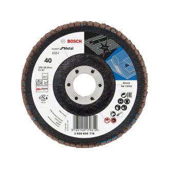   BOSCH Lamellenschleifscheibe konisch 125 x 22,2 / P40 Zirkonkorund X551 Inox