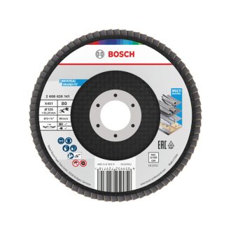   BOSCH Lamellenschleifscheibe konisch 125 x 22,2 / P80 Aluminiumoxid X451 Multi Material