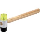 VOREL Hammer mit Gummi-Kunststoff-Kopf 300 g, Holzstiel 35 mm