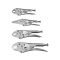 VOREL Selbstklemmendes Zangenset 4-teilig