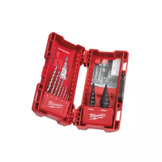   MILWAUKEE Stufenbohrer- und HSS-G-Schlangenbohrer-Set, 10-teilig, Thunderweb