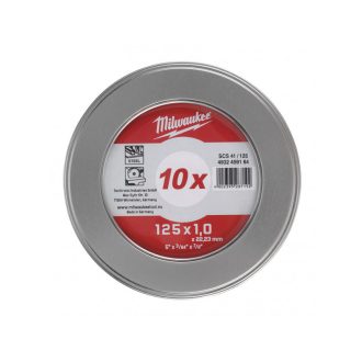   MILWAUKEE Trennscheibe für Metall 125 x 1,0 x 22,2 mm WSCS41 in einer Metallbox (10 Stk.)