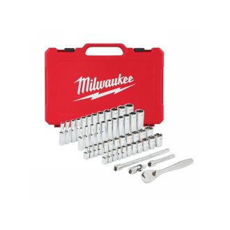   MILWAUKEE Steckschlüsselsatz 50-teilig 1/4 Zoll metrisch und Zoll