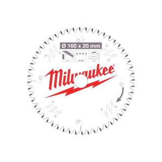  MILWAUKEE Sägeblatt für Aluminium 160 x 20 x 2,2 mm /52T TF