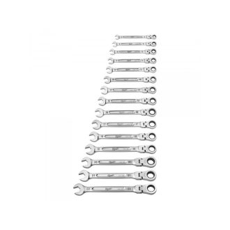  MILWAUKEE Ratschenschlüssel-Set, 15-teilig, 8–22 mm, CrV MAX BITE™