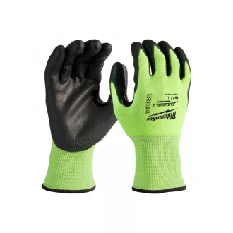   MILWAUKEE Arbeitsschutzhandschuhe schnittfest HI-VIS 4/C - L/9 große Größe (144 Paar/Karton)