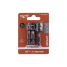 MILWAUKEE Steckschlüssel-Adaptersatz 3-teilig 1/4" Sechskant -> 1/2", 3/8", 1/4" Vierkant