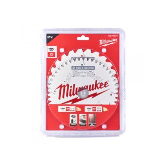   MILWAUKEE Sägeblatt-Set für Holz 190 x 30 x 1,6 mm / 24T + 48T