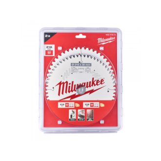   MILWAUKEE Sägeblatt-Set für Holz 216 x 30 x 2,4 mm / 48T + 60T