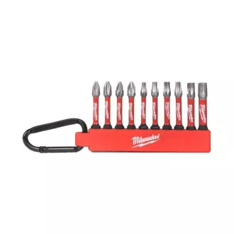   MILWAUKEE Bit-Set mit Karabiner, 10-teilig, 1/4 Zoll Sechskant Shockwave™