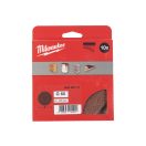 MILWAUKEE Klett-Schleifpad STD 125 mm / P60 8 Löcher (10 Stück)