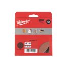 MILWAUKEE Klett-Schleifpad STD 125 mm / P240 8 Löcher (10 Stück)