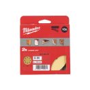 MILWAUKEE Klett-Schleifpad HP 125 mm / P80 8 Löcher (10 Stück)