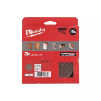   MILWAUKEE Klett-Schleifgitter-Set 10 Stück PG 150 mm / P80; P120; P180; Sohlenschutz