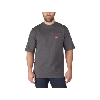 MILWAUKEE Kurzarm-Shirt mit Tasche grau WTSSG-M