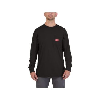 MILWAUKEE Langarm-T-Shirt mit Tasche Schwarz WTLSBLII XXL